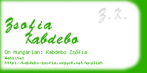 zsofia kabdebo business card